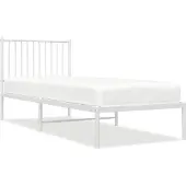 vidaXL Bedframe met hoofdbord metaal wit 80x200 cm