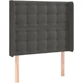 vidaXL Hoofdbord met randen 93x16x118/128 cm fluweel donkergrijs