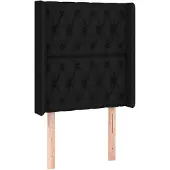 vidaXL Hoofdbord met randen 83x16x118/128 cm stof zwart