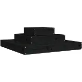 vidaXL Plantenbak 80x80x27 cm massief grenenhout zwart