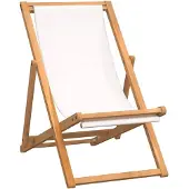 vidaXL Ligstoel 56x105x96 cm teakhout crème