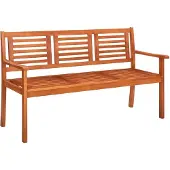 vidaXL Driezits tuinbank 150 cm massief eucalyptushout