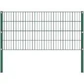 vidaXL Schuttingelement met paal, ijzer, 176,5 x 80 cm, groen