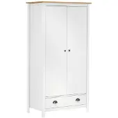 vidaXL Garderobekast met 2 deuren, Hill, wit, 89x50x170 cm, grenenhout