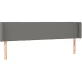 vidaXL Hoofdbord met randen 203x16x78/88 cm stof donkergrijs
