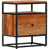 vidaXL Nachtkastje 40x30x50 cm massief gerecycled hout en staal