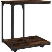 vidaXL Bijzettafel met wieltjes 50x35x55,5 cm hout gerookt eikenkleur