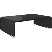 vidaXL Tv-meubel/monitorverhoger zwart 40x25x11 cm glas