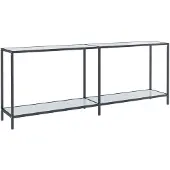 vidaXL Wandtafel 200x35x75,5 cm gehard glas wit