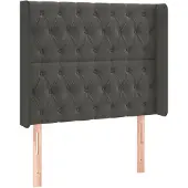 vidaXL Hoofdbord met randen 93x16x118/128 cm fluweel donkergrijs