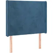 vidaXL Hoofdbord met randen 93x16x118/128 cm fluweel donkerblauw