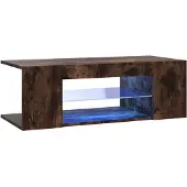 vidaXL Tv-meubel met LED-verlichting 90x39x30 cm gerookt eikenkleurig
