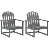 vidaXL Tuinstoelen 2 st massief acaciahout grijs