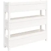 vidaXL Plantenbak 112x25x104,5 cm massief grenenhout wit