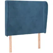 vidaXL Hoofdbord met randen 93x23x118/128 cm fluweel donkerblauw