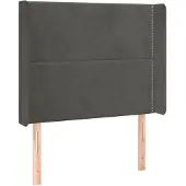 vidaXL Hoofdbord met randen 103x16x118/128 cm fluweel donkergrijs