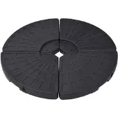 vidaXL Socle de parasol en forme d'éventail 4 pcs Noir