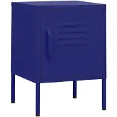 vidaXL Nachtkastje 35x35x51 cm staal marineblauw