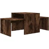 vidaXL Salontafelset 100x48x40 cm bewerkt hout gerookt eikenkleurig
