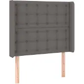 vidaXL Hoofdbord met randen 93x16x118/128 cm kunstleer grijs
