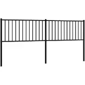 vidaXL Vervangend hoofdbord metaal zwart 193 cm