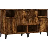 vidaXL Dressoirs 2 st 60x35x70 cm bewerkt hout gerookt eikenkleurig