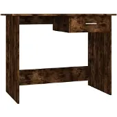 vidaXL Bureau 100x50x76 cm bewerkt hout gerookt eikenkleurig