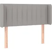 vidaXL Hoofdbord met randen 103x16x78/88 cm stof lichtgrijs