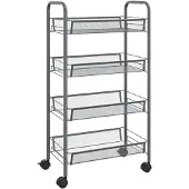 vidaXL Keukentrolley 4-laags 46x26x85 cm ijzer grijs
