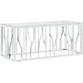 vidaXL Salontafel 110x45x45 cm roestvrij staal en glas