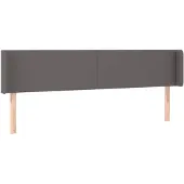 vidaXL Hoofdbord met randen 203x16x78/88 cm kunstleer grijs