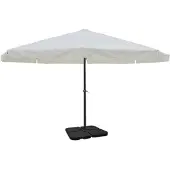 vidaXL Parasol met draagbare voet aluminium (wit)