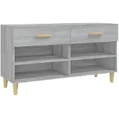 vidaXL Schoenenkast 102x35x55 cm bewerkt hout grijs sonoma eikenkleur