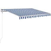 vidaXL Luifel automatisch uittrekbaar 300x250 cm blauw en wit