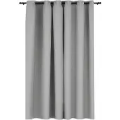 vidaXL Gordijn linnen-look verduisterend met ogen 290x245 cm grijs