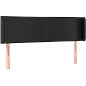 vidaXL Hoofdbord met randen 147x16x78/88 cm kunstleer zwart
