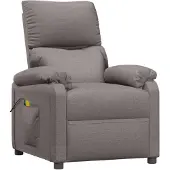 vidaXL Massagestoel stof taupe