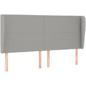 vidaXL Hoofdbord met randen 163x23x118/128 cm stof lichtgrijs