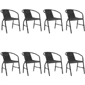 vidaXL Tuinstoelen 8 st 110 kg kunststof rattan en staal