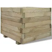 vidaXL Plantenbak verhoogd vierkant 50x50x40 cm hout