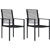 vidaXL Tuinstoelen 2 st PVC-rattan zwart