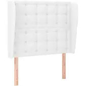 vidaXL Hoofdbord met randen 93x23x118/128 cm kunstleer wit