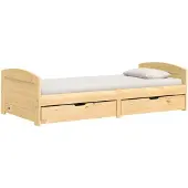 vidaXL Slaapbank met 2 lades IRUN 90x200 cm massief grenenhout