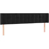 vidaXL Hoofdbord met randen 183x16x78/88 cm fluweel zwart
