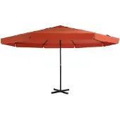 vidaXL Parasol met aluminium paal 500 cm terracottakleurig