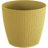 Prosperplast plantenpot/bloempot - kunststof - mosterd geel - D22 x H19 cm - Plantenpotten
