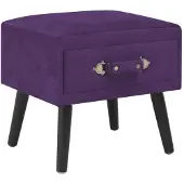 vidaXL Nachtkastje 40x35x40 cm fluweel donkerpaars