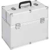 vidaXL Make-up koffer 38x23x34 cm aluminium zilverkleurig