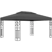 vidaXL Paviljoen met dubbel dak, 3x4 meter, antraciet