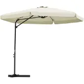vidaXL Parasol met stalen paal 300 cm zandwit